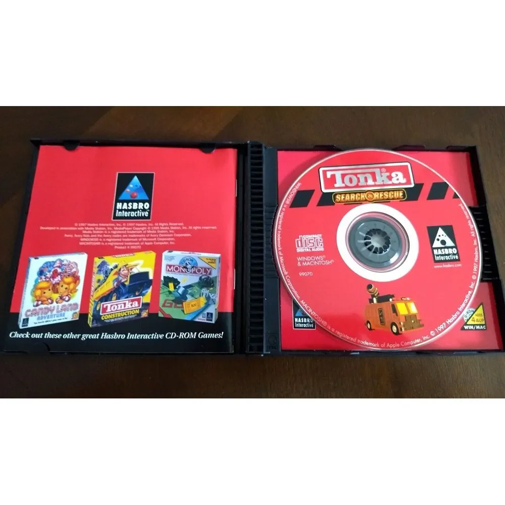 TONKA CD-ROM PC GAME Lot 3 - WORKSHOP RACEWAY SEARCH & RESCUE Hasbro Interactive